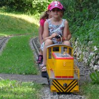 Kinder mit Diabetes in Glattfelden auf der Gartenbahn in Spur 5 Zoll
